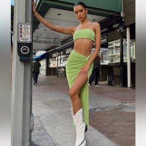 Princess Polly Karley Twist Skirt set in Green- size 2- NWT